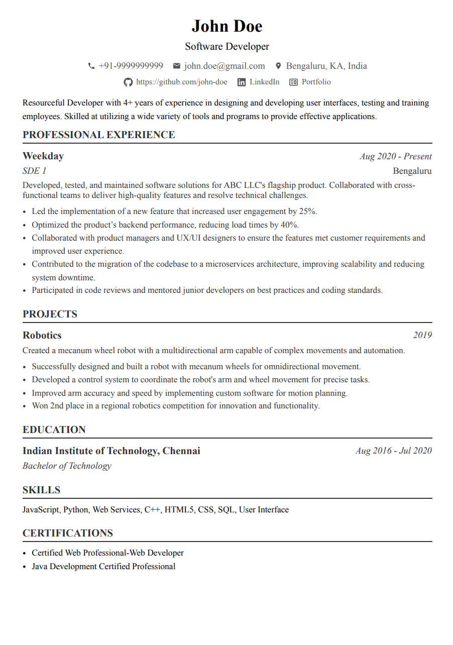 Resume Example 3